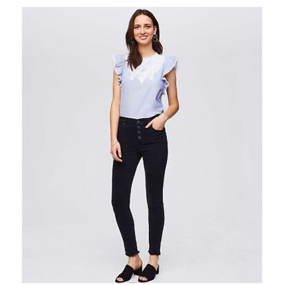 Modern Button Fly Softest Skinny Jeans in Black